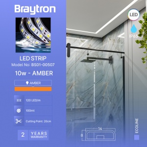 LED traka SMD 35-28 220V 8W 120 LED amber 100 m — priključni kabl i delovi kompleta