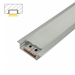 Ugradni aluminijumski profil za LED trake 41 × 10 mm – siva varijanta, detalj i presek