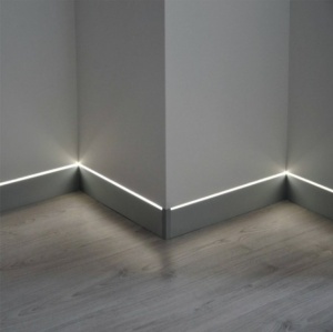 Ugaoni aluminijumski profil za LED trake 2000x16x16 mm sa difuzorom u crnoj i sivoj varijanti