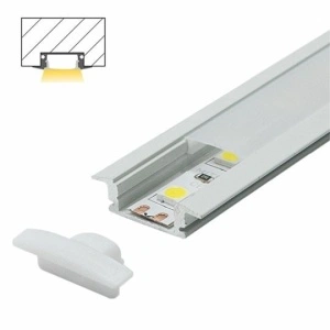 Bela ugradni aluminijumski profil za led trake 24,7 × 7 mm sa belim difuzorom – prikaz 2