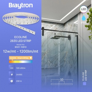 Vodootporna LED traka 12W 24V 120LED 5m – bočni prikaz oblika i kućišta