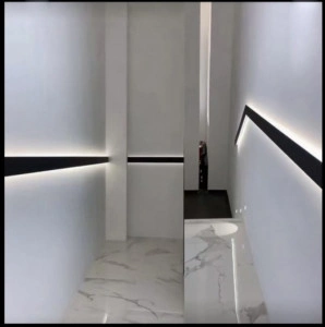 Dupli crni aluminijumski profil za LED trake — bočni izgled kanala za LED traku
