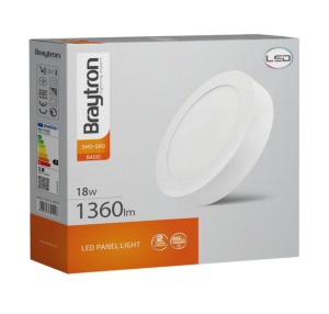 LED panel nadgradni okrugli 18W 1360lm 220mm — bočni profil tankog kućišta panela