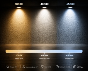 LED sijalica GU10 6W dimabilna 38 stepeni 520lm — krupni plan svetlećih dioda