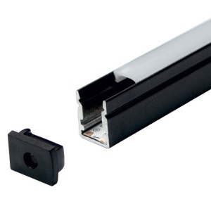 Nadgradni aluminijumski profil za LED trake 13 x 10 mm – crna izvedba