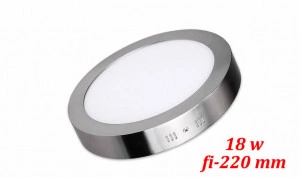 Okrugli nadgradni LED panel 18 W sa hromiranim okvirom