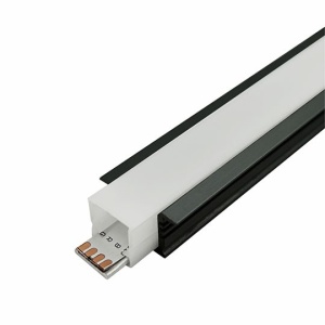 Ugradni aluminijumski profil za LED trake 25 × 13 mm – crna varijanta, glavni prikaz