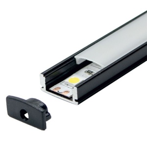 Crni nadgradni aluminijumski profil za LED trake 17,4 × 7 mm