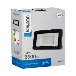 LED reflektor 100W za dvorište i spoljašnju upotrebu — bočni pogled na kućište i nosač
