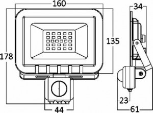 Led reflektor sa senzora 30w