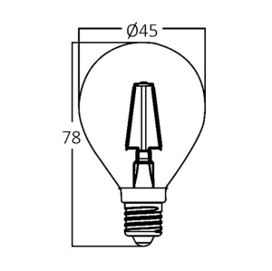 LED filament sijalica mali balon 4 W — dodatni tehnički prikaz dimenzija kućišta