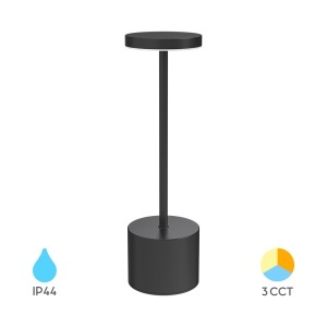 LED stona lampa Luxe 1 punjiva crna