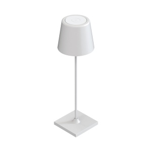 LED stona lampa Tower 1 punjiva bela – bočni prikaz oblika i kućišta