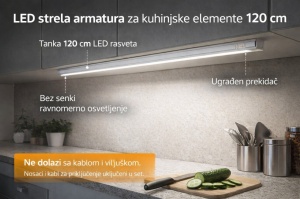 LED strela armatura za kuhinjske elemente sa prekidačem 120 cm