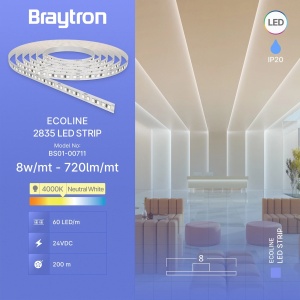 LED traka 8W 60LED 2835 24V 5m - 4000K/6500K — priključni kabl i delovi kompleta