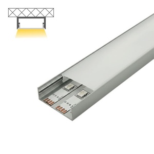 Nadgradni aluminijumski profil za LED trake 40 × 10 mm – siva varijanta, detalj i presek
