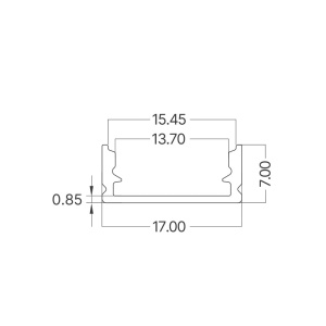 Nadgradni aluminijumski profil za LED trake SR1707, 2 m – crna varijanta – prikaz 3