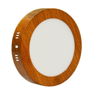 Okrugli LED panel u boji drveta 12W za plafon sa izabranom bojom svetlosti 6500K