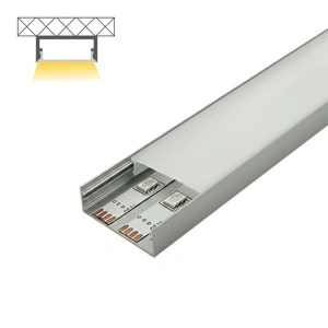Nadgradni aluminijumski profil za LED trake 40 × 10 mm – siva varijanta, detalj i presek