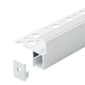 Ugradni aluminijumski profil za LED trake 37x29mm za stepenice i pločice – crna, siva i bela varijanta sa difuzorom