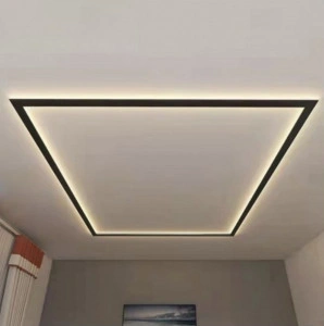 Dupli crni aluminijumski profil za LED trake — primer ugradnje profila u enterijeru