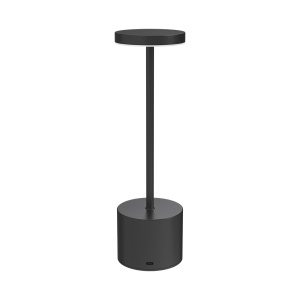 LED stona lampa Luxe 1 punjiva crna — zadnja strana sa montažnom pločom