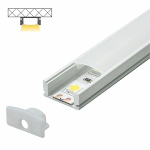 Bela nadgradni aluminijumski profil za led trake 17,4 × 7 mm sa belim difuzorom – prikaz 2
