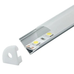 Sivi ugaoni aluminijumski profil za LED trake 15,8 × 15,8 mm dužine 3 m