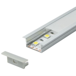 Ugradni aluminijumski profil za LED trake bez montazne resetke – prikaz proizvoda iz drugog ugla