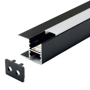 Dvosmerni nadgradni aluminijumski profil za LED trake, Crna – glavni prikaz profila