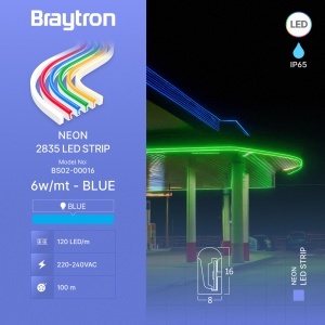LED neon traka 8X16 220V 6W plava 100 m - Img 6