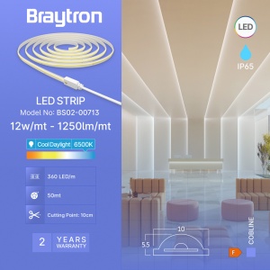 LED traka COB 220V 12W 360 LED hladno bela 50 m - Img 4