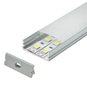 Tanki nadgradni aluminijumski profil za LED trake 30 x 10 mm – siva varijanta, kompletan proizvod