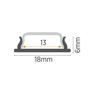 Detalj crnog aluminijumskog kanala za LED traku