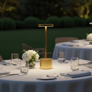 LED stona lampa Luxe 1 punjiva zlatna – prikaz proizvoda iz drugog ugla