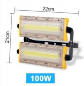 Modularni LED reflektor 100 W za veliko dvorište — dimenzije reflektora sa dva modula