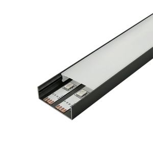Nadgradni aluminijumski profil za LED trake 40 × 10 mm – crna varijanta, glavni prikaz