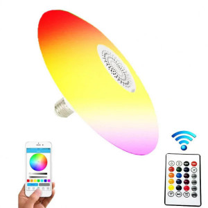 Plafonska RGB LED sijalica sa zvučnikom i daljinskim — višebojno osvetljenje i upravljanje telefonom