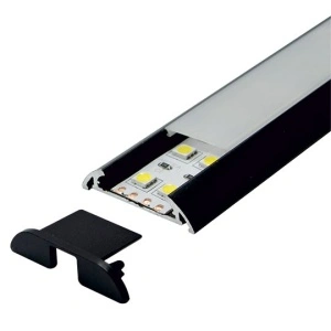 Široki nadgradni aluminijumski profil za LED trake 39 x 8,6 mm – crna izvedba