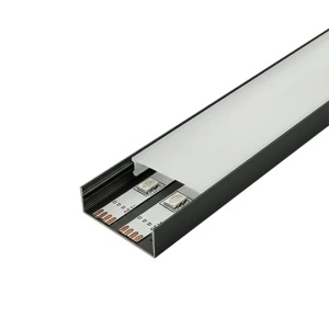 Nadgradni aluminijumski profil za LED trake 40 × 10 mm – crna varijanta, glavni prikaz