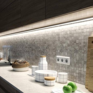 Ugradni aluminijumski profil za LED trake 61 x 14 mm – siva varijanta, primer primene u prostoru