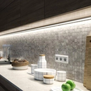 Ugradni aluminijumski profil za LED trake 61 x 14 mm – siva varijanta, primer primene u prostoru