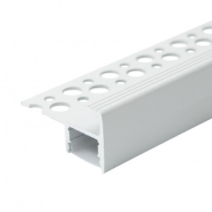 Aluminijumski profil za LED trake za pločice i stepenice 40 x 22 mm, Bela – detalj oblika i difuzora