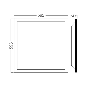 LED panel 40 W – dimenzije 595 × 595 × 27 mm