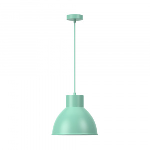 Prikaz lampe izbliza, fokus na elegantnom dizajnu i aluminijumskim elementima u zelenoj boji.