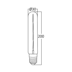 Led sijalica filament T30 E27 6w 510 lumena 2200 kelvina DIMABILNA DIMENZIJE