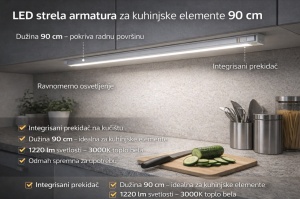 LED strela armatura za kuhinjske elemente sa prekidačem 90 cm