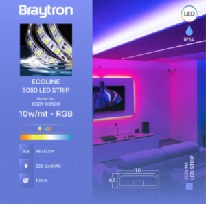 LED traka SMD 50-50 220V 13W 120 LED RGB 100 m — prikaz boje i ravnomernosti svetlosti