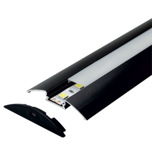 Podni aluminijumski profil za LED trake 52 x 7,8 mm – crna izvedba