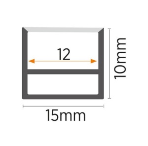 Silikonski NEON profil za LED trake 15x10mm – prikaz proizvoda iz drugog ugla